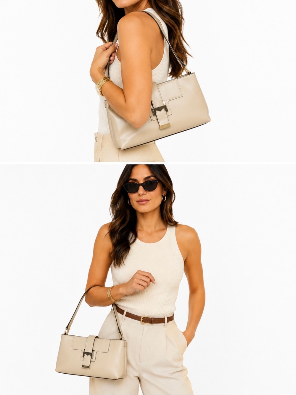 Mondani Cream Shoulder Bag with Buckle